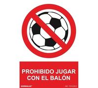 Prohibido jugar con el balón, señal de prohibición SEKURECO
