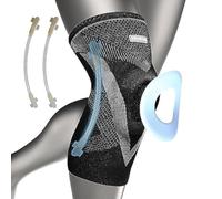 PROIORN Rodillera Profesional, Rodillera de Compresión con Almohadillas de Gel de Rótula y Estabilizadores Laterales para Hombre y Mujer, Rodilleras de Grado Médico para Correr, Negro-L