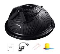 PROIRON Balance Trainer Ball Equilibrio Fitness Ø 60cm Bossu Media Pelota Equilibrio Soportar 300kg, Semiesfera Bozu Entrenamiento Bola con Inflador y Gomas, para Gimnasio Estabilidad Negro