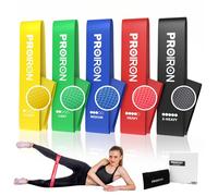 PROIRON Bandas Elásticas Fitness，Bandas de Resistencia, Set de 5 Cintas Elásticas Fitness Rejilla 3D Antideslizante Bandas Elasticas Gluteos con Guía de Ejercicios y Bolsa Almacenamiento