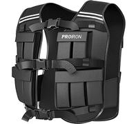 PROIRON Chaleco Lastrado 10 kg, Incluido 20 Paquetes de Peso, Lastre Ajustable, Chaleco con Peso con Banda Reflectante para Entrenamiento de Fuerza, Jogging, casa, Gimnasio, Cardio, Crossfit