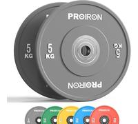 PROIRON Discos de Pesas de Goma, 50mm de Diámetro, Olímpico Discos de 5-25KG, Material de Caucho Endurecido, Resistente a los golpes, Abertura de 51 mm con Anillo Interior de Acero, 5kg*2