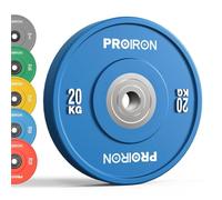 PROIRON Discos de Pesas de Goma, 50mm de Diámetro, Olímpico Discos de 5-25KG, Material de Caucho Endurecido, Resistente a los golpes, Abertura de 51 mm con Anillo Interior de Acero, 20kg*1