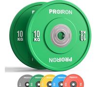 PROIRON Discos de Pesas de Goma, 50mm de Diámetro, Olímpico Discos de 5-25KG, Material de Caucho Endurecido, Resistente a los golpes, Abertura de 51 mm con Anillo Interior de Acero, 10kg*2