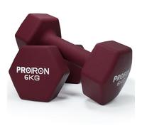 PROIRON Mancuerna de Neopreno Hexagonal, Neoprene Coated Dumbbells 6KG,Non-Slip Dumbbells,Sold in Pairs