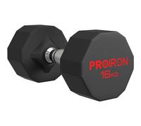 PROIRON Mancuernas Hexagonal 16 kg - Pesas de acero recubiertas de goma para musculación, levantamiento de pesas, entrenamiento (Vendo par o solo)