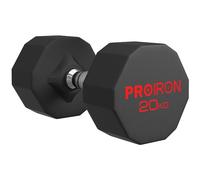 PROIRON Mancuernas Hexagonal 20 kg - Pesas de acero recubiertas de goma para musculación, levantamiento de pesas, entrenamiento (Vendo par o solo)