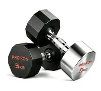 PROIRON Mancuernas Hexagonal 3 kg a 24 kg - Pesas de Acero recubiertas de Goma para musculación, Levantamiento de Pesas, Entrenamiento (Vendo par o Solo)