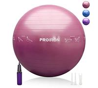 PROIRON Pelota de Pilates 65cm- Fitball Anti-Burst con Patrón de Pose Grueso Pelota de Ejercicio,Yoga, Fitness, incluidos Bomba (Rosa)