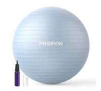 PROIRON, Pelota de Pilates, Fitness, Yoga, Embarazo, Deporte, Fitball para Ejercicios Gimnasia, Azul 65cm, Anti-pinchazos, Incluye Inflador