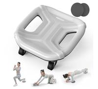 PROIRON Rueda Abdominal, 4 Ruedas Ejercitador Abdominal Placa Deslizante Multifunción, con Alfombrilla para Rodillas, para Ejercicio Abdominales en Casa y Gimnasio, Gris