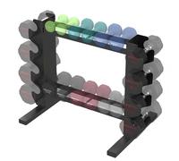 PROIRON Soporte compacto y estable para mancuernas, 20 mancuernas. Soporte de varias plantas con tubos de acero extralargos (capacidad de carga de 200 kg)