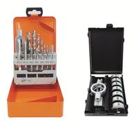 Projahn Juego de roscas combinadas (15 piezas, juego de machos de roscar y 8 piezas, en caja de metal) 99989