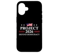 Project 2026 Defend Democracy Protest Sign Fight Oligarchy Carcasa para iPhone 16