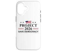 Project 2026 Save Democracy No Kings Protest Fight Oligarchy Carcasa para iPhone 16