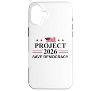 Project 2026 Save Democracy No Kings Protest Fight Oligarchy Carcasa para iPhone 16 Plus