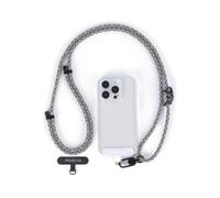 project-cb Colgante Móvil 1, Enganche Móvil Colgar 2, Colgar el Móvil del Cuello, Lanyard Móvil, Cordón para Móvil, Ajustable 80-160cm(Blanco-Negro-B)