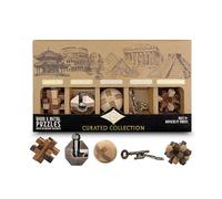 Project Genius Curated Collection Gift Set, 5 Premium Wood & Metal Puzzles, 3D Brainteaser Gift for Kids 8+, Teens, and Adults - True Genius Disassembly and Disentanglement Variety Pack