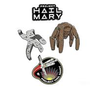 Project Hail Mary - Juego de 4 pines esmaltados exclusivos para coleccionistas, diseños de aventura espacial, incluye recuerdo de alta calidad para fans de la ciencia ficción