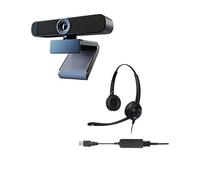 Project Telecom Advanced HD 1080P Webcam | Auriculares USB con cancelación de ruido binaural avanzada | Paquete | Compatible con DynaDo