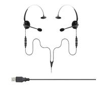 Project Telecom USB-A y USB-C, 2 usuarios, cancelación de ruido monoaural, divisor de auriculares, paquete de entrenamiento de supervisión de entrenamiento, compatible con Microsoft Teams, Zoom, Cisco