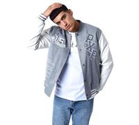 Project X Paris - Chaqueta de gran tamaño con escudo bordado, gris claro, XL