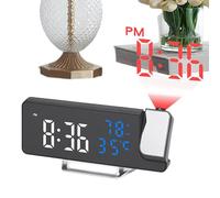 Projection Clock For Bedroom Ceiling,270° Rotatable Projector Real-Time LED Display, Easy-to-Read Digital Bedroom Clock - For Kids Teens Students Living Room Study Dressing Table Study Apartment