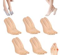 Projoint Calcetín de salud anti juanetes, corrector de juanetes para mujeres, calcetines de dedo del pie para mujeres transpirables calcetines de dedo del pie dividido de cinco dedos (caqui)