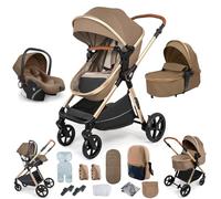 Prokoke Carrito Bebe 3 en 1, Carro Bebe 3 Piezas con Empuje Reversible de Dos Vías, Cochecito Bebe 3 Piezas con Estructura de Aleación de Aluminio, Coche Bebe 3 en 1 Recién Nacidos (H2 Khaki)