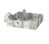 Prokoke Parque Infantil Bebe, Corralito Bebe Infantiles con Tapete, Parque de Juegos para Bebes Plegable Grande Interiores Exteriores, Centro Actividades Niños con Espuma Anticolisión (Y 12+2 Combo)