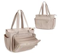 Prokva Bolsa de Mano para Profesores con bolsillo Organizador de Archivos de Acordeón, Bolsa Grande de Trabajo para Profesores para Mujeres, Gris (diseño de patente)