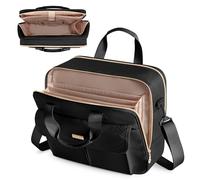 Prokva Bolso para Profesores con Organizador de Archivos en Acordeón, Maletín para Ordenador Portátil para Mujeres, Ideal para Profesores, Enfermeras, Mujeres de Negocios y Profesionales, Negro