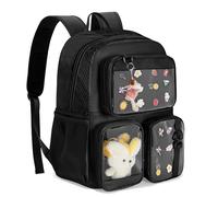 Prokva Ita Bag Pin Display Mochila con Inserto, Mochila Estética Kawaii con Funda para Portátil para Cosplay y Concierto, Negro (Pines NO Incluidos, Diseño de Patente)