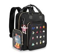 Prokva Ita Mochila Expositor de Alfileres con Insertos para Alfileres, Bonita Bolsa Ita para Cosplay de Anime y Conciertos, Negro (Diseño de Patente)