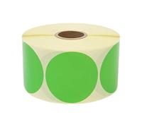 Prolac 1000 unidades de puntos adhesivos coloridos en rollo, 25 x 25 mm, color verde, puntos adhesivos, redondos, perfectos para etiquetado en la oficina