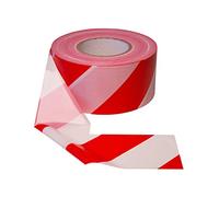 PROlac - Cinta de barrera estable y resistente a desgarros, cinta de aleteo para puntos de peligro, cinta de barrera en rojo/blanco, cinta de señalización resistente, llamativa, ideal para exteriores