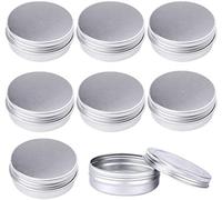 ProLeo 24 botes vacíos de aluminio plateado, crema de 60 ml con tapa de rosca para bálsamo labial, loción, crema, máscaras, mini velas, cosméticos de plata, Blanco, 60ml