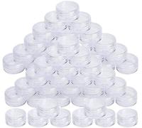 ProLeo - Lote de 100 botes para muestras de viaje, 5 g, con tapón de rosca para cosméticos, bálsamo labial, crema en polvo, joyas (blanco), Blanco, small