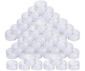 ProLeo - Lote de 100 botes para muestras de viaje, 5 g, con tapón de rosca para cosméticos, bálsamo labial, crema en polvo, joyas (blanco), Blanco, small