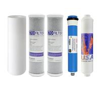 Proline Plus RO Kit de filtros compatibles de repuesto, fabricado en Estados Unidos, suministro de 1 año, incluye 5 filtros: membrana de ósmosis inversa, filtros de bloque de carbono, filtro de