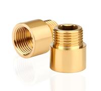 Prolongación de grifo G1/2 pulgada x 15 mm,2 piezas Prolongación de grifo de latón G1/2 pulgada(hembra Ø 19,5mm x macho Ø 20,3mm) 15mm, Racor roscado Racor de latón