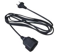 Prolongación eléctrica económica Negra 2m, 2x0,75mm, Ideal para conectar Dispositivos y Extender el Alcance de Corriente.