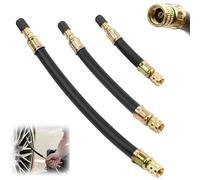 Prolongador Válvula Neumático Goma Flexible Adaptador Válvula Schrader para Bicicleta Camión Coche Moto Patinete Eléctrico Extensión Boquilla Aire 110mm 150mm 210mm Pack de 3 Negro para Inflado Ruedas