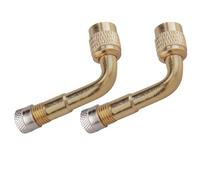 Prolongadores de válvula Set de 2 Prolongadores de Válvula de Latón en Ángulo de 90 Grados - Accesorios Duraderos para Neumáticos de Coches, Motos y Scooters