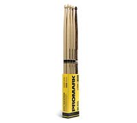 ProMark Baquetas Bateria - Rebound 5A Drumsticks - FireGrain - Sensación de peso trasero - Acabado de laca, Punta de Bellota, Madera de nogal americano - 3 pares de Rebound 5A + 1 par de FireGrain 5A