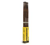 ProMark Baquetas Bateria - Rebound 5A Drumsticks - FireGrain - Sin exceso de vibración - Acabado de laca, Punta de Bellota, Madera de nogal americano - Juego de baquetas de tambor de 4 pares