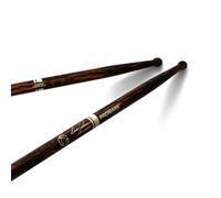 ProMark Scott Johnson FireGrain Signature - Baquetas de tambor para tocar más duro, más tiempo, sin exceso de vibración, acabado lacado, punta redonda grande, madera de nogal, 1 par