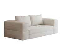 PromCaeruyn Sofá Cama Convertible con Compresión, Sofá Cama Modular Plegable Combinable, Sofá sin Estructura 3 en 1 para Salón Dormitorio Sala de Juegos(Beige,180cm)