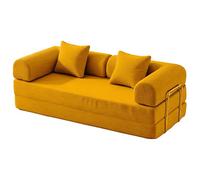 PromCaeruyn Sofá Cama Convertible, Sofá Modular Combinado, Sofá de Suelo Plegable, Sofá Cama sin Brazos para Sala de Estar, Apartamento, Dormitorio y Sala de Juegos(Yellow,200cm)