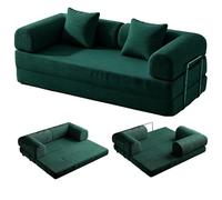 PromCaeruyn Sofá Cama Convertible, Sofá Modular de Suelo Plegable Combinado, Sofá Cama sin Brazos para Sala de Estar, Apartamento, Dormitorio y Sala de Juegos(Green,200cm)